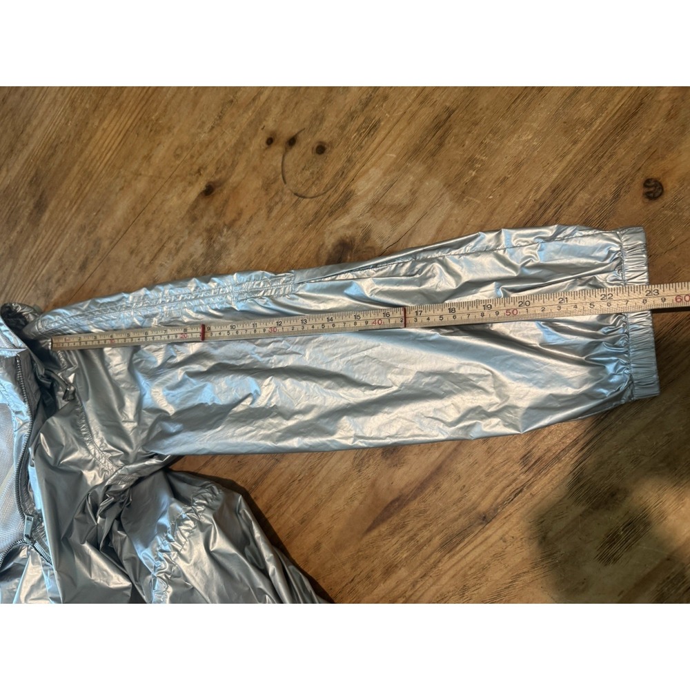 Lauren Ralph Lauren Metallic Silver Hooded Jacket Full Zip Windbreaker Sz 1X - Picture 7 of 12